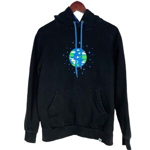 Kurzgesagt Unisex Black Sweatshirt Hoodie with Earth Graphic